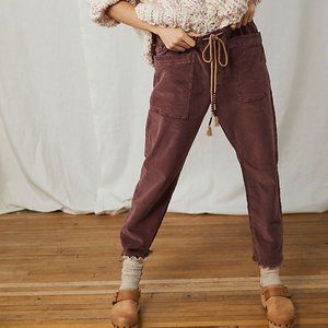 Free People City Slouch Cord Pants in Rust Red Size XS